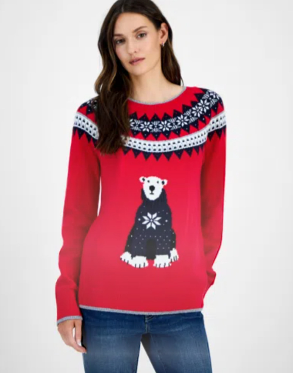 Tommy Hilfiger Women's Polar Bear Fair Isle Sweater Multi Size S 3082